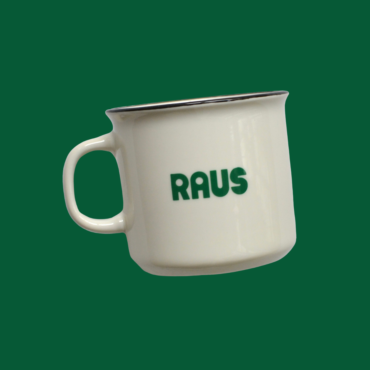  Raus Keramik Tasse in Emaille Optik